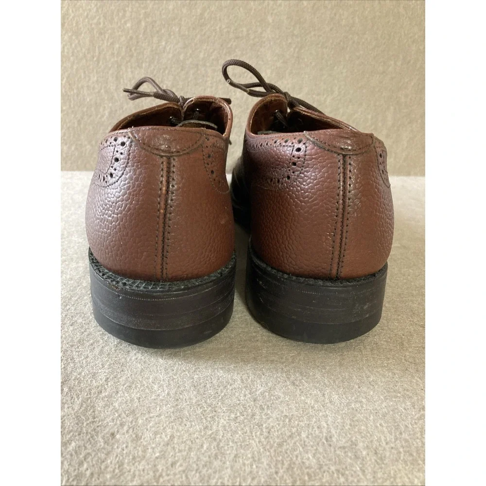 Dack Bespoke Grain Leather Wingtip Oxford Sz 9 Brown Derby Shoes‎ vtg